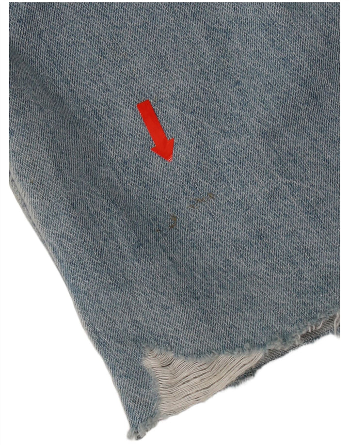 Levi's Manteau en denim surdimensionné vieilli pour femme UK 10 Petit coton bleu