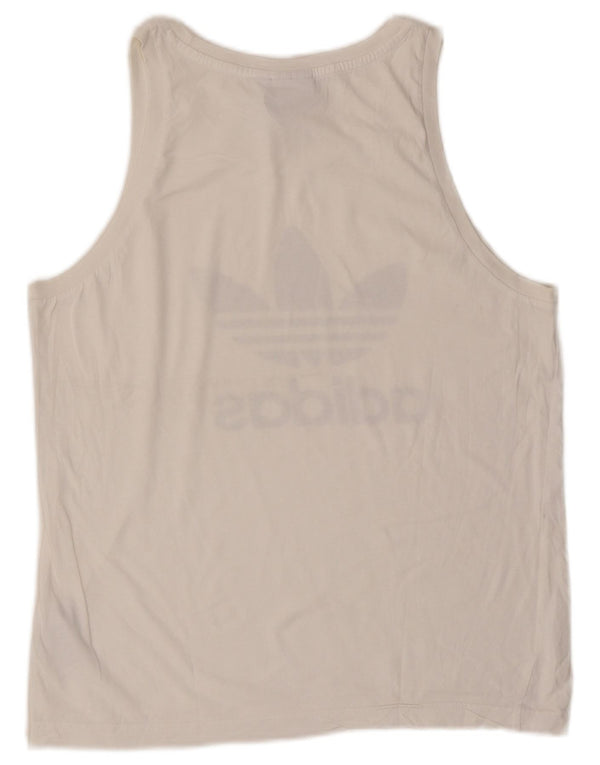 Adidas Débardeur graphique pour homme en coton blanc moyen