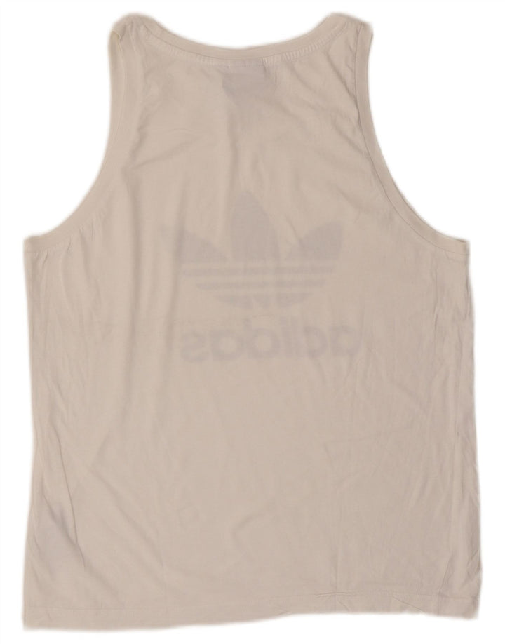 Adidas Débardeur graphique pour homme en coton blanc moyen