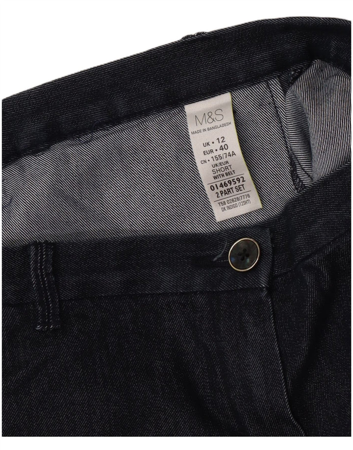 Marks & Spencer Pantalon Capri Femme UK 12 Medium W30 L22 Bleu Marine
