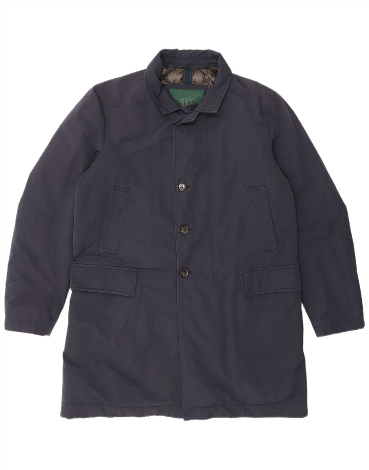 Henry Cottons Manteau rembourré pour homme IT 50 Large Bleu marine en coton