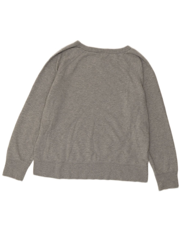 Gap Womens Graphic Sweatshirt Jumper UK 16 Grand Gris Moucheté Coton