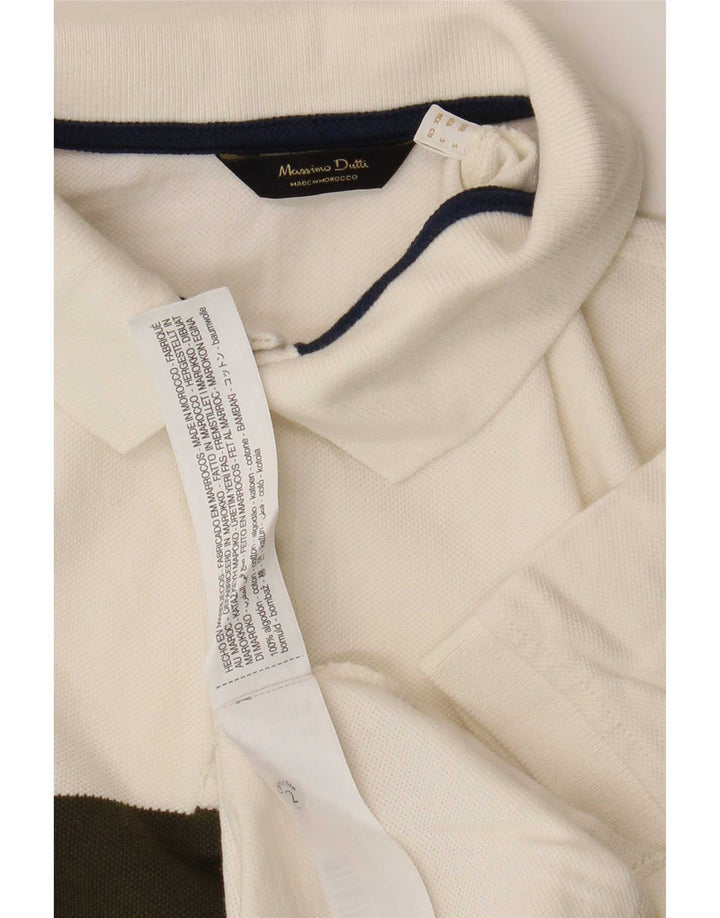 Massimo Dutti Polo Homme Petit Blanc Colorblock Coton