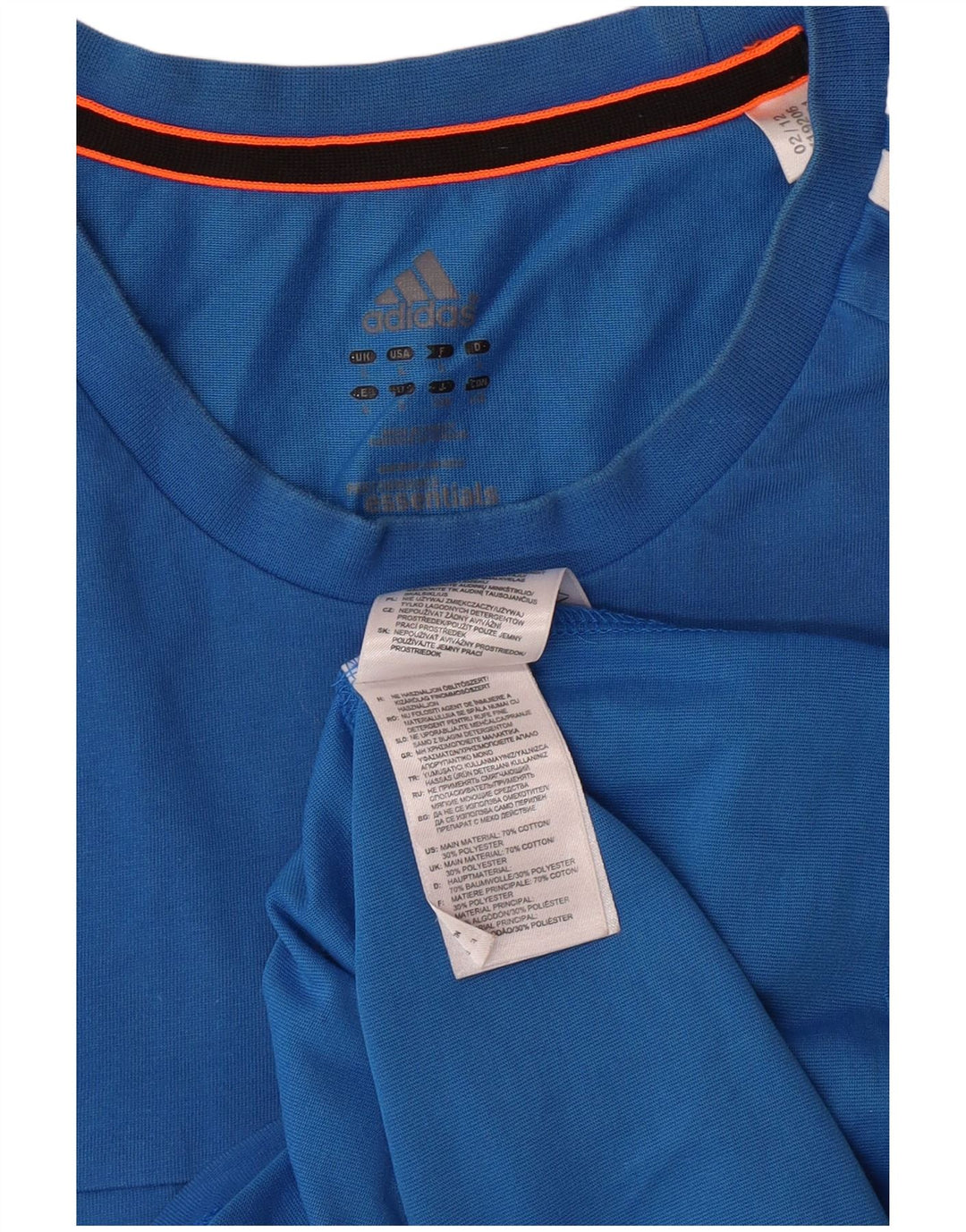 ADIDAS Hommes Climalite T-Shirt Haut Grand Bleu Coton