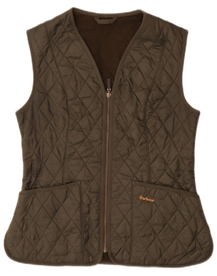BARBOUR Gilet matelassé pour femme UK 12 Medium Kaki Polyamide