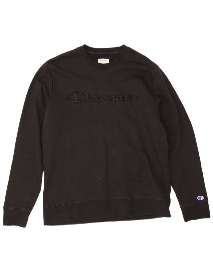 Champion Sweat-shirt graphique pour homme en coton noir Taille L