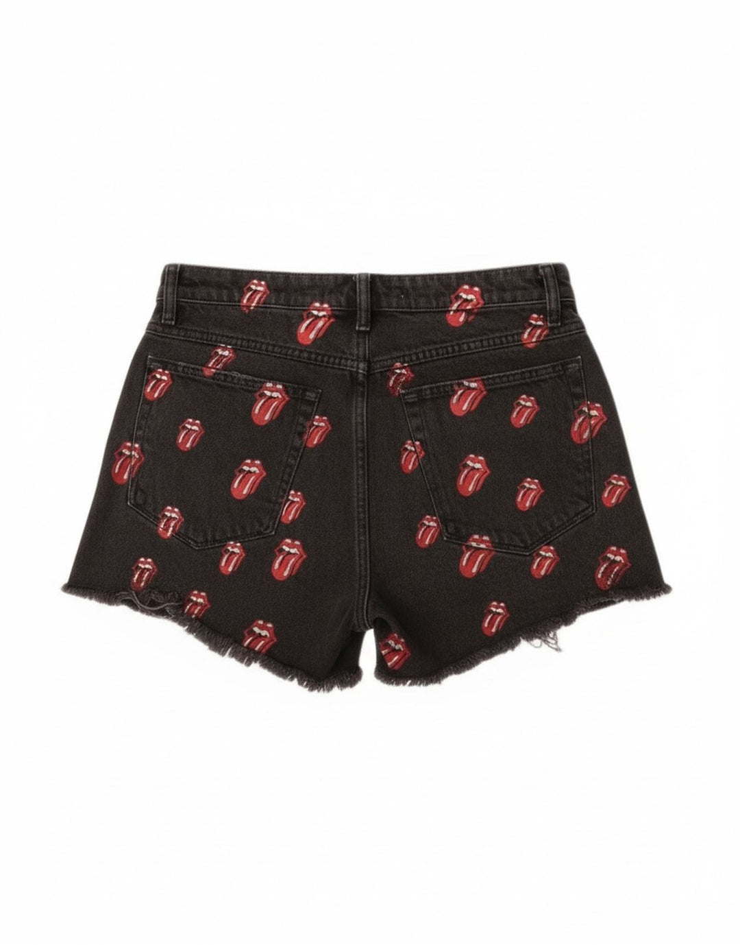 Zara Short en jean graphique vieilli pour femme EU 40 Medium W30 Noir