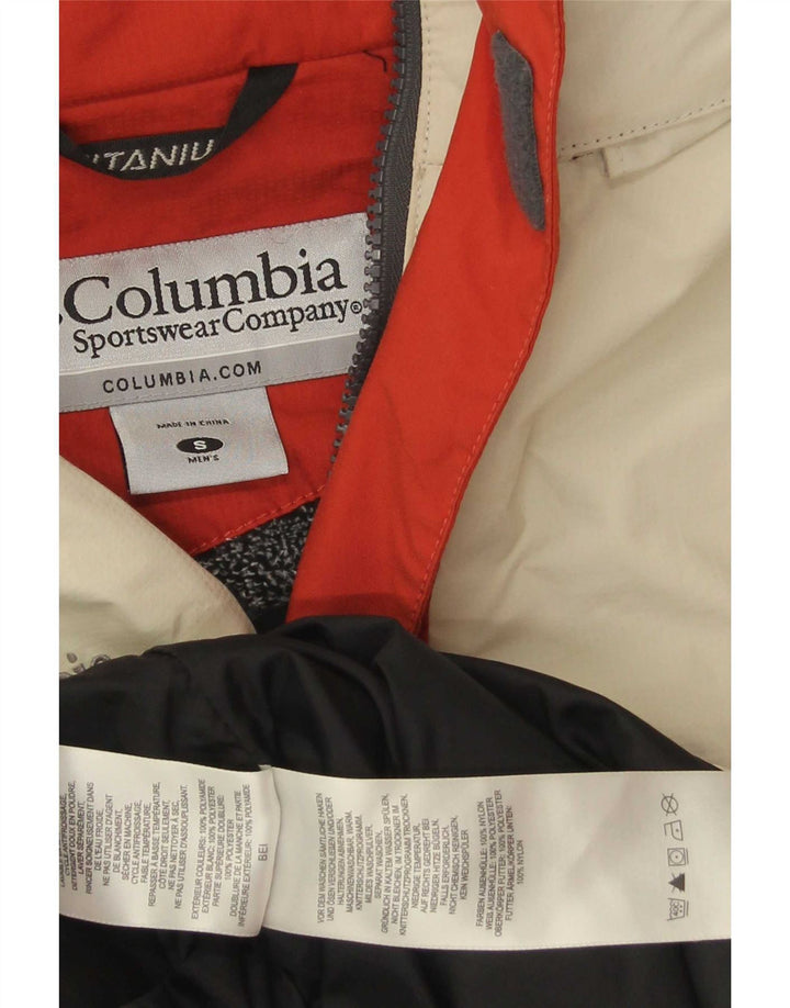 Columbia Veste de ski Titanium pour homme UK 36 Small Rouge Colorblock Nylon