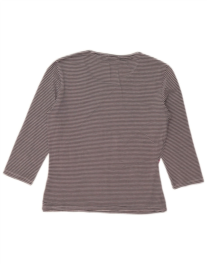 Marella Chemisier à manches 3/4 pour femme UK 16 Grandes rayures bleu marine