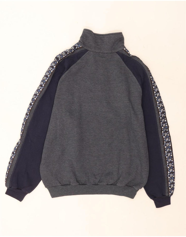 Lotto Sweat-Shirt Graphique à Col Zippé Homme Gris Moyen Colourblock