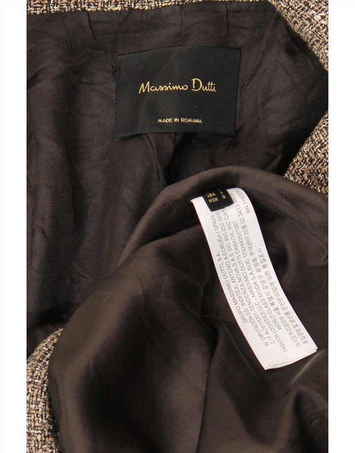 Massimo Dutti Manteau croisé pour femme UK 16 Grand chevrons gris