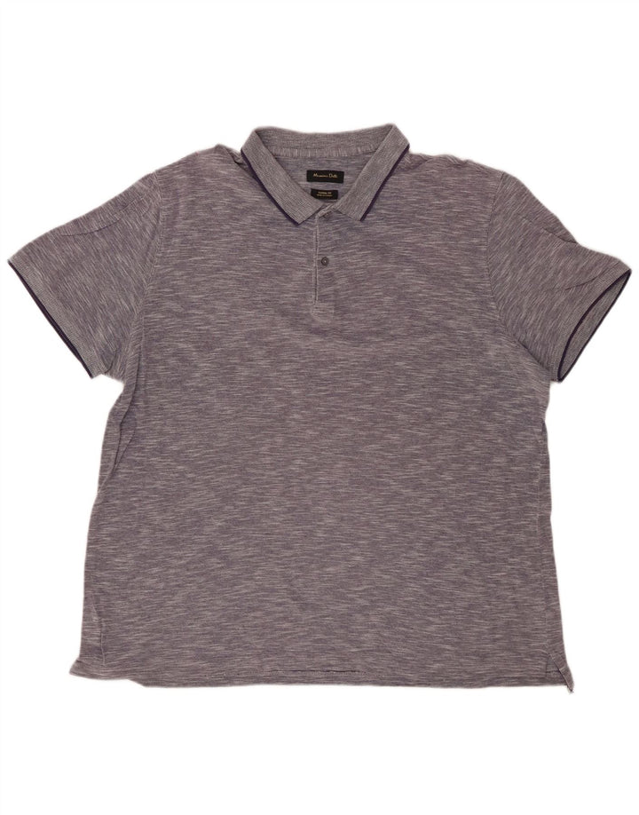 MASSIMO DUTTI Polo coupe décontractée pour homme 2XL bleu marine moucheté