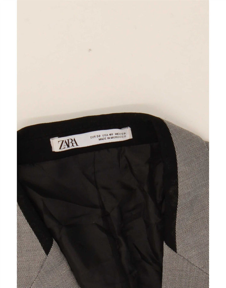 Zara Veste Blazer 1 Bouton Homme EU 50 Gris Moyen