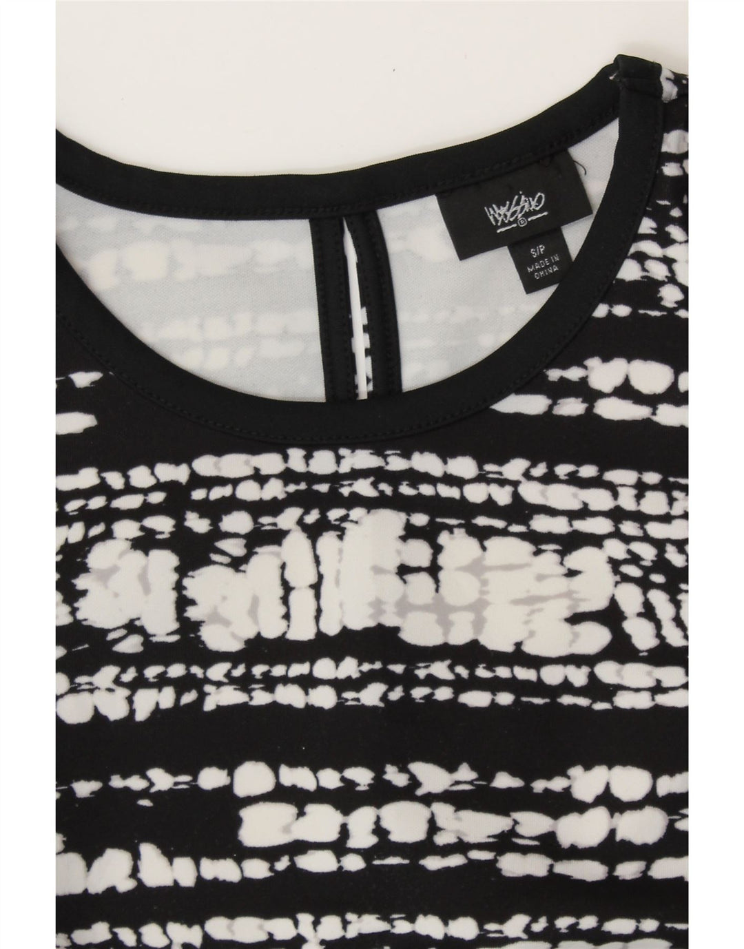 MOSSIMO Robe trapèze sans manches pour femme UK 10 Petit noir moucheté