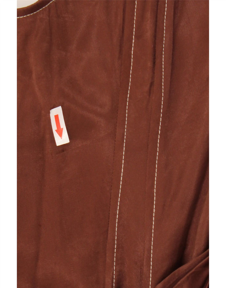 Zara Robe bustier femme UK 12 Viscose marron moyen