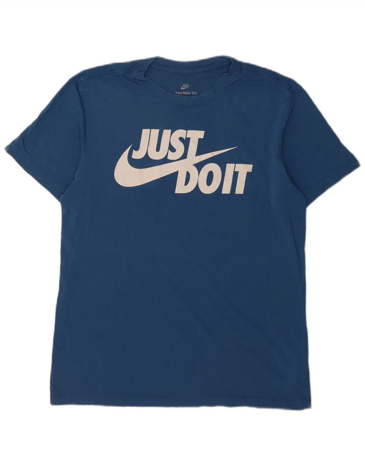 Nike T-Shirt Graphique Homme Bleu Moyen Coton