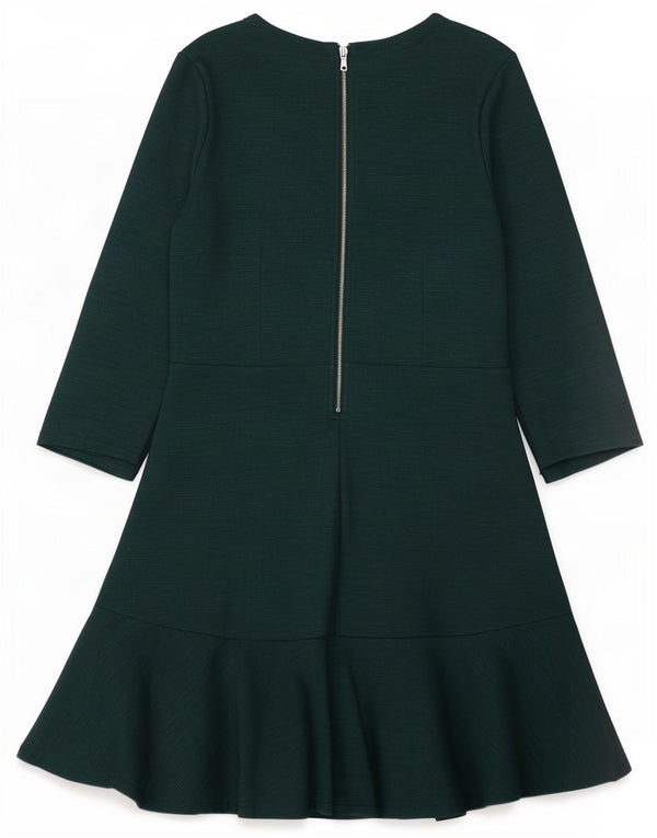 Gap Robe trapèze à manches 3/4 pour femme UK 10 Petite rayonne verte