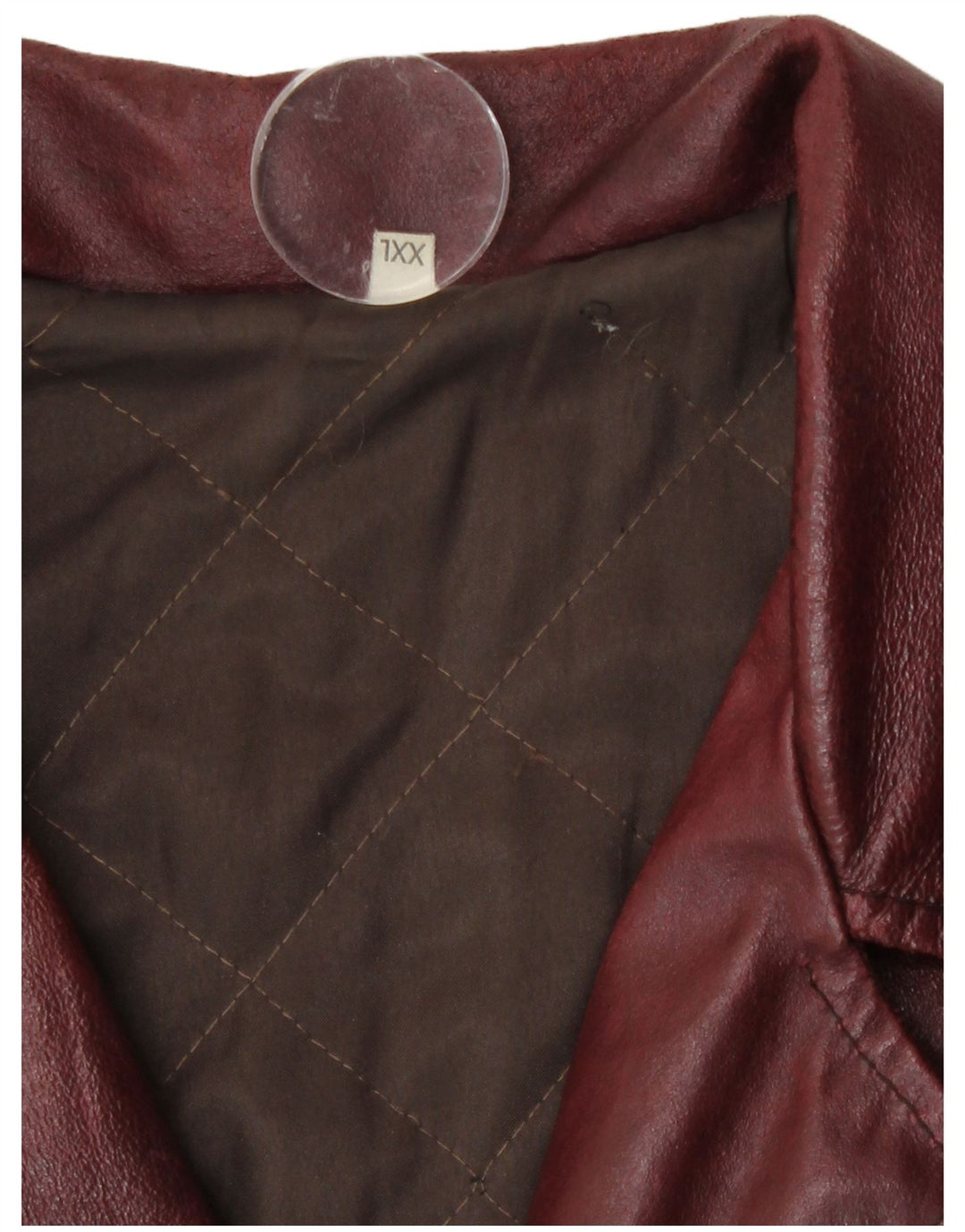 vintage Homme 3 Boutons Veste Blazer En Cuir UK 44 2XL Bourgogne