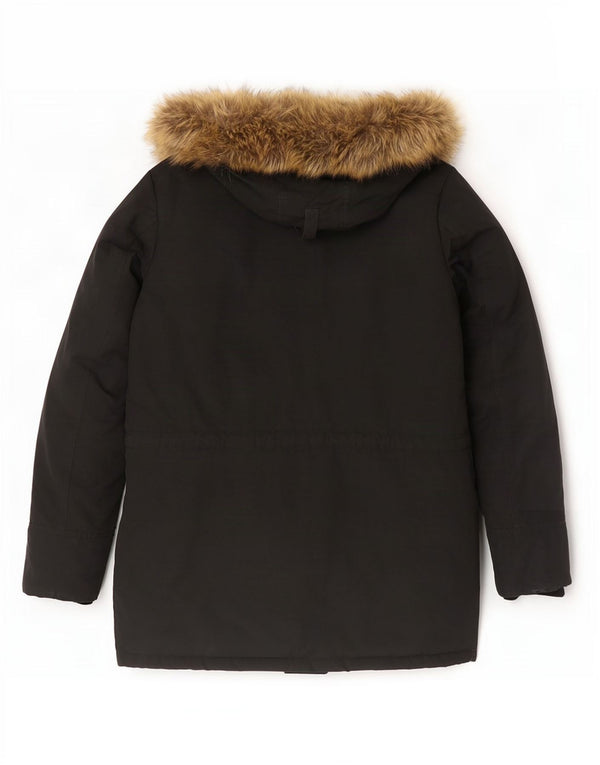 Tommy Hilfiger Veste matelassée à capuche pour homme UK 40 Large Noir Coton