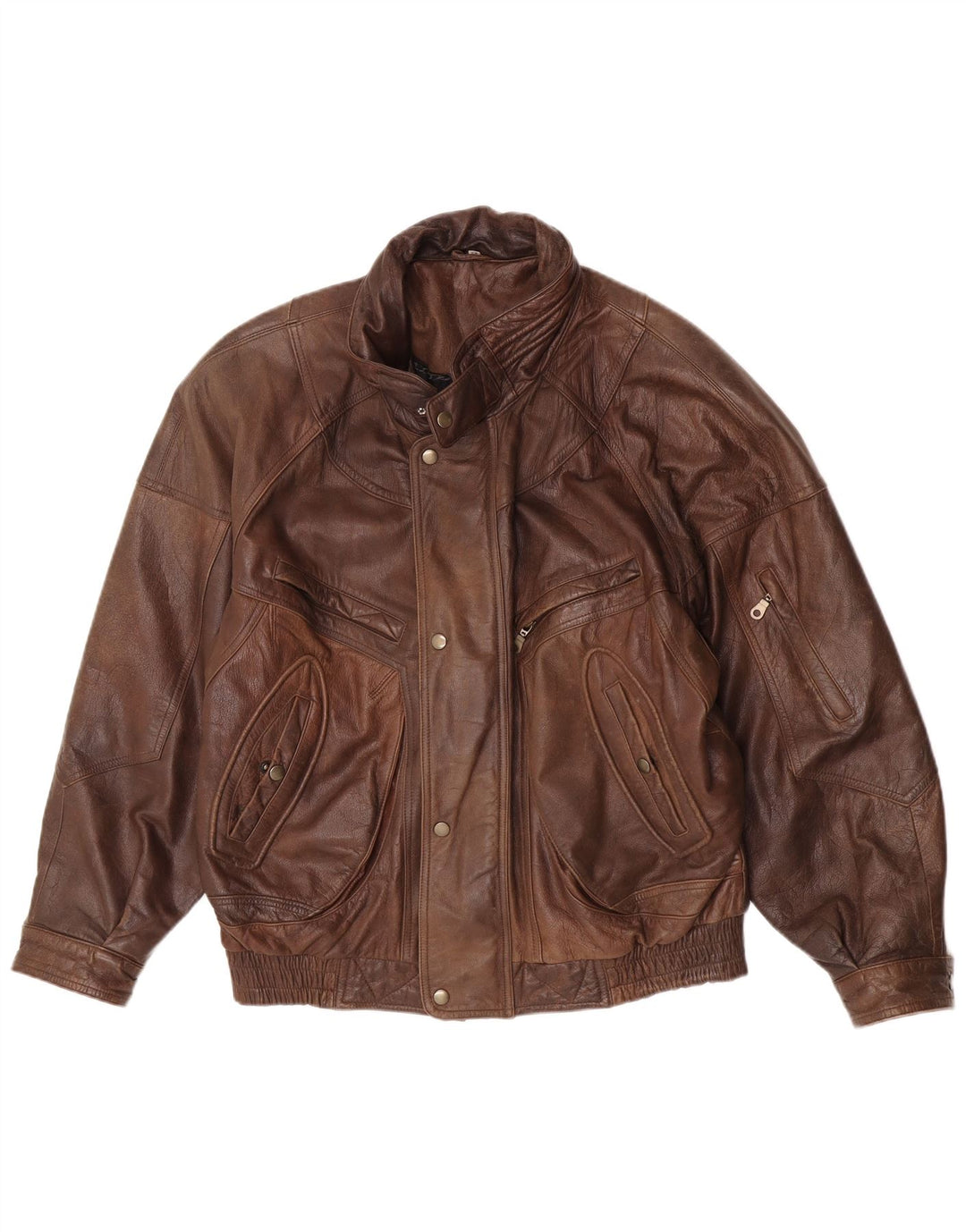 veste en cuir bomber homme vintage IT 54 2XL Cuir marron