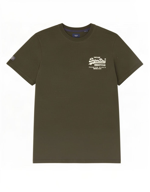 Superdry T-Shirt Graphique Haut Large Coton Vert Homme