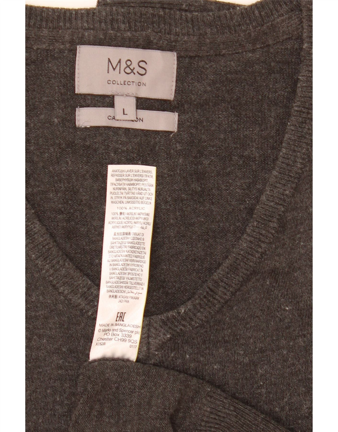 Marks & Spencer Pull col V pour homme en acrylique gris Taille L
