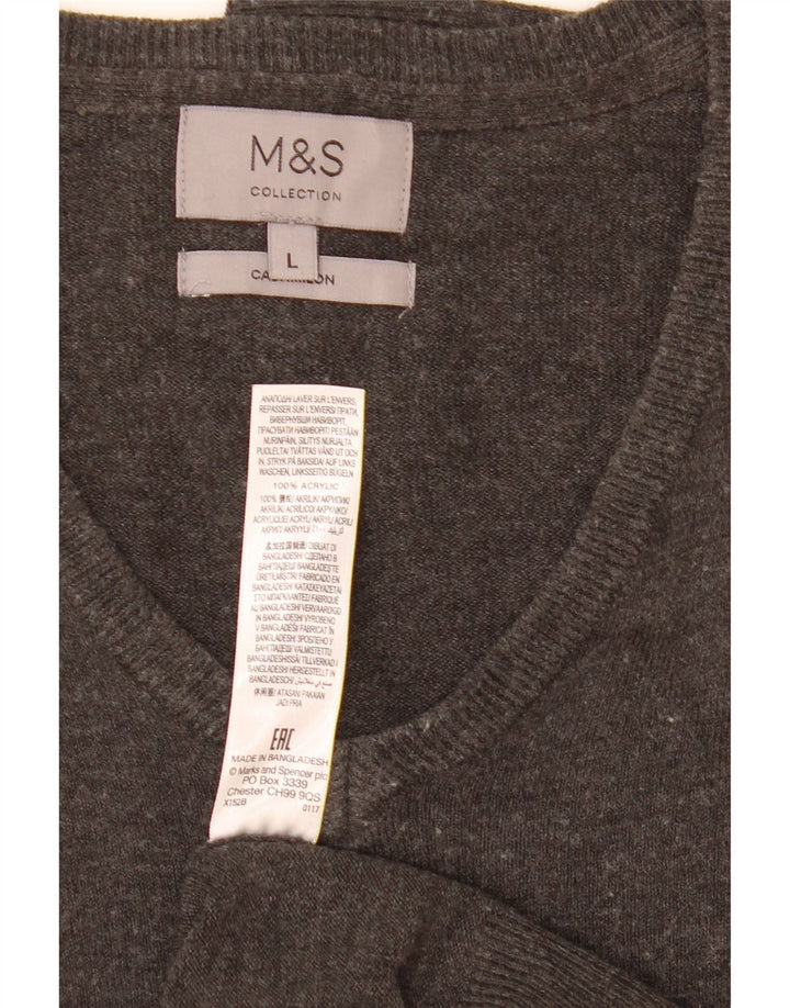 Marks & Spencer Pull col V pour homme en acrylique gris Taille L