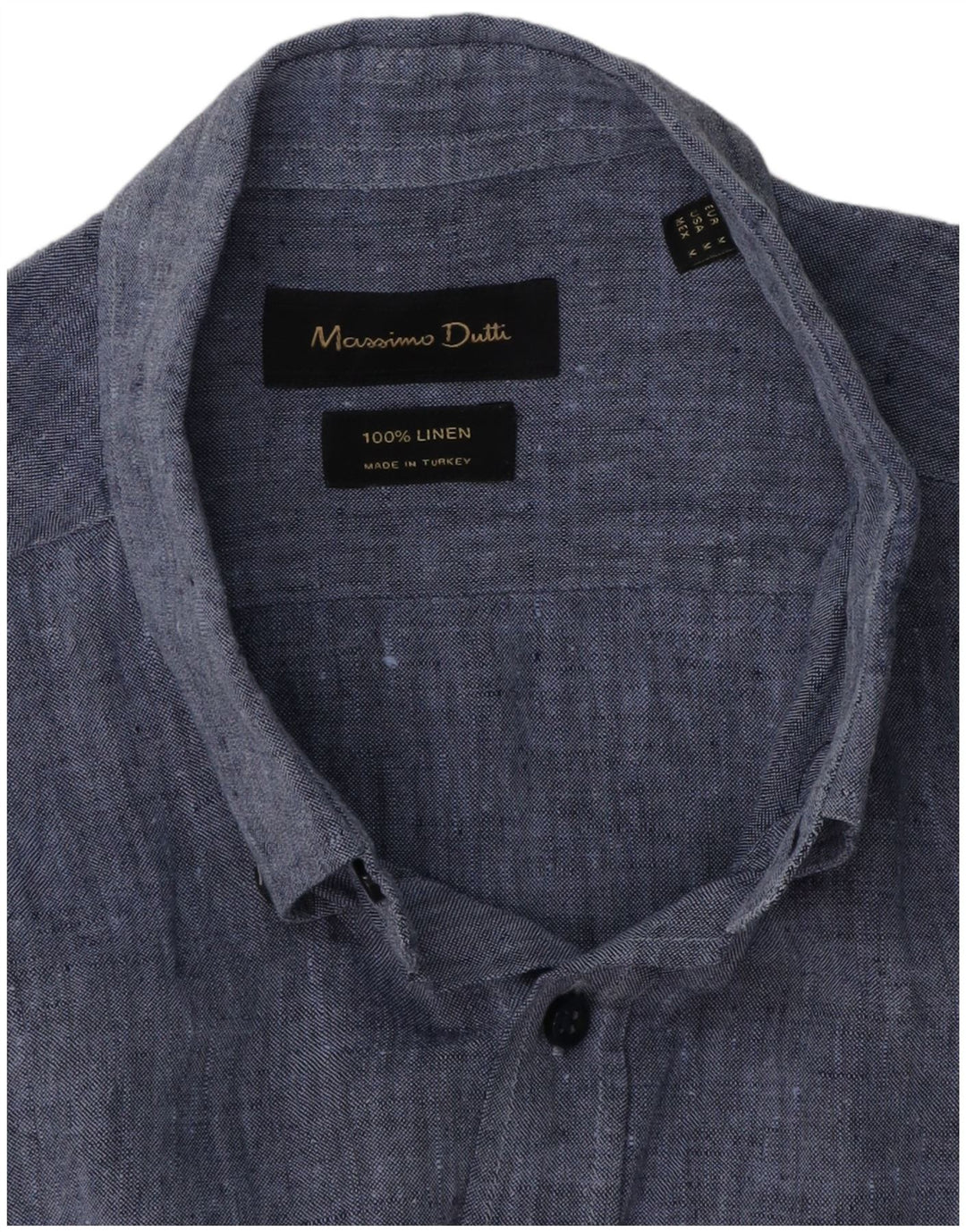 Massimo Dutti Chemise Homme Lin Bleu Moyen