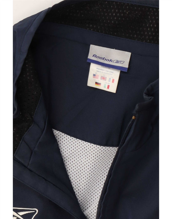 Reebok Veste de Pluie Homme UK 42 XL Bleu Marine Polyester
