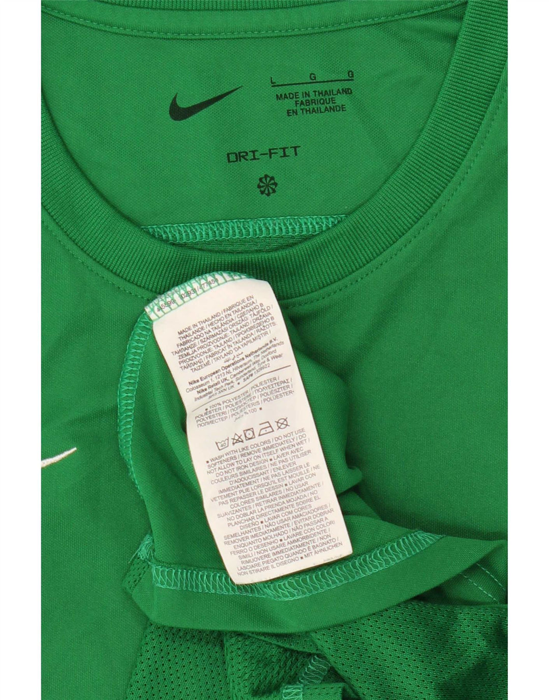 Nike Womens Dri Fit T-Shirt Top UK 14 Large Vert Polyester
