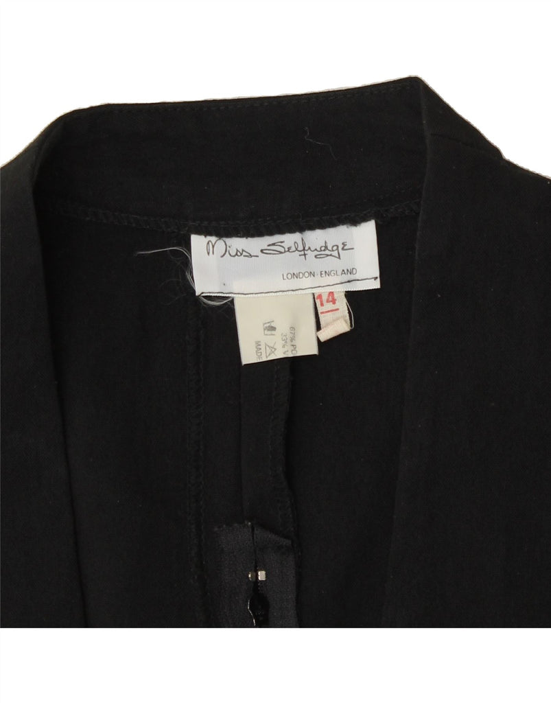 MISS SELFRIDGE Womens Sheath Dress UK 14 Medium Black Polyester Vintage Miss Selfridge and Second-Hand Miss Selfridge from Messina Hembry 