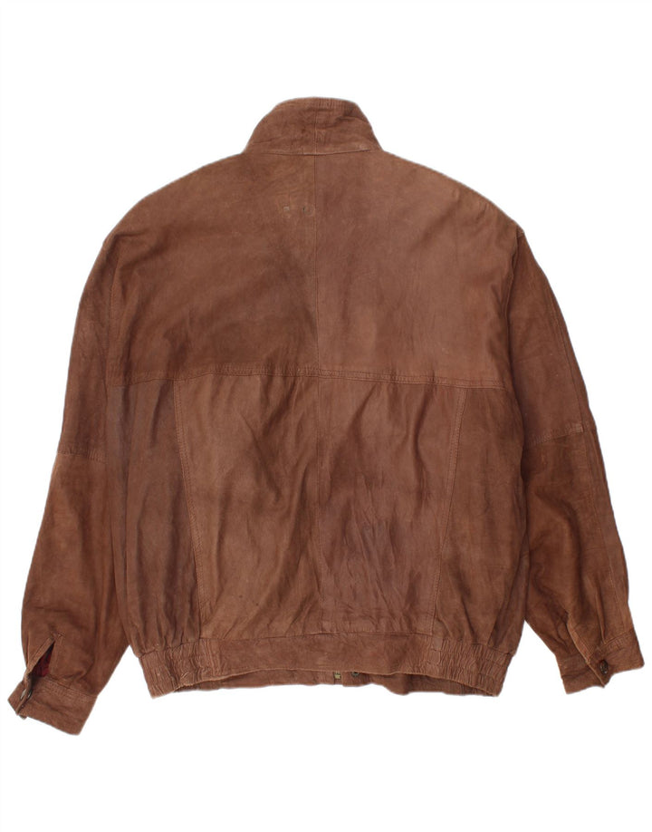 Morena Blouson Bomber En Daim Homme IT 52 XL Cuir Marron