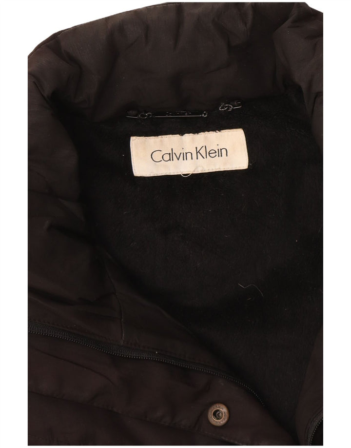 CALVIN KLEIN Gilet rembourré pour femme UK 12 Medium Noir