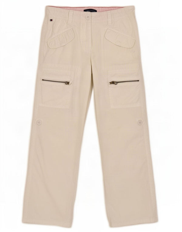 Tommy Hilfiger Pantalon cargo large fille 7-8 ans W24 L22 Coton blanc