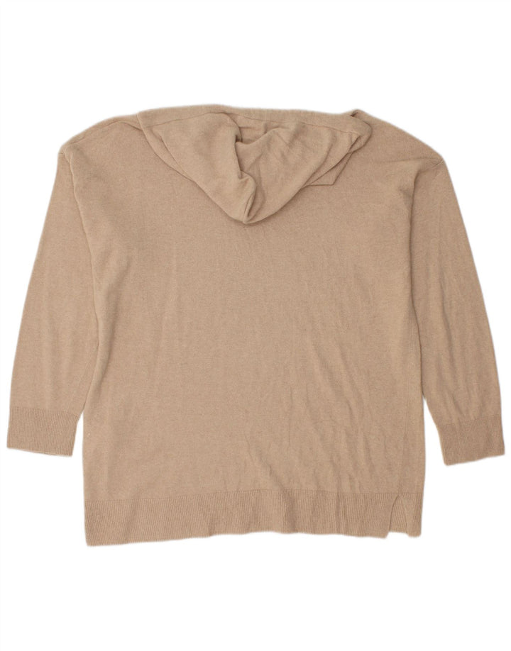 Benetton Pull à capuche pour femme UK 44 Beige moyen Polyamide