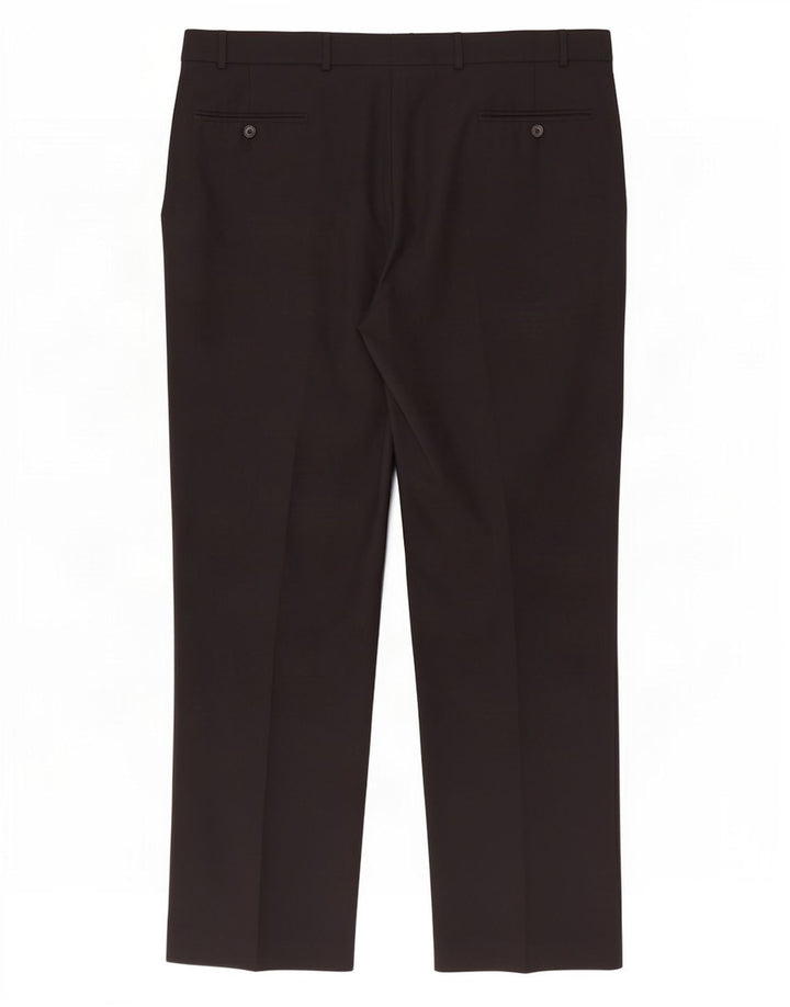 Marks & Spencer Pantalon de costume droit pour homme W40 L31 Laine noire