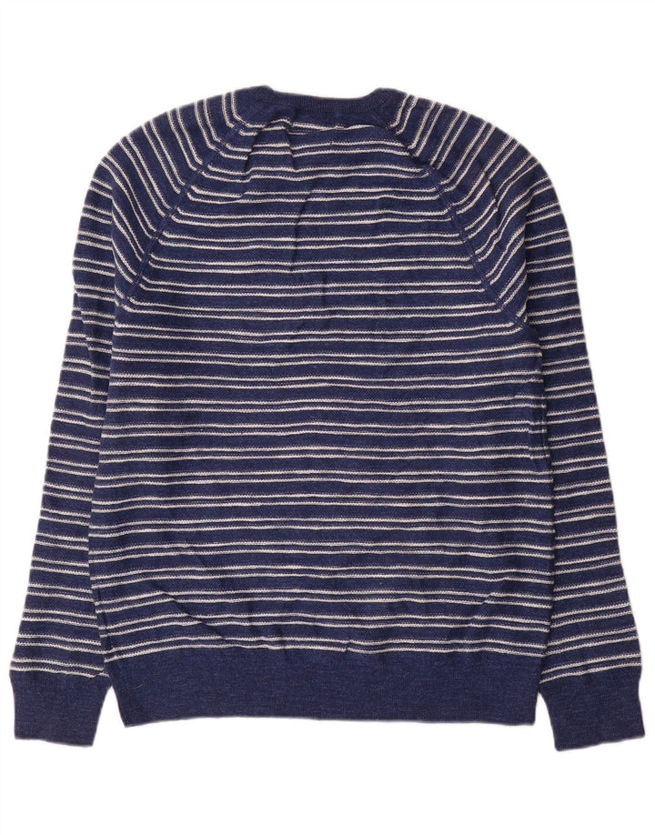 Marks & Spencer Pull à col rond pour homme Bleu marine rayé