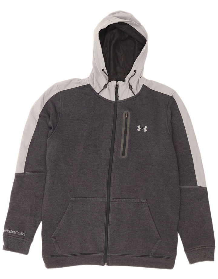 Under Armour Sweat à Capuche Zippé Homme Gris Moyen Colourblock Cotton