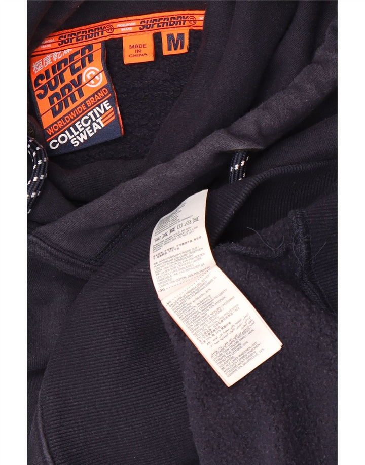 SUPERDRY Pull à Capuche Homme Bleu Marine Moyen Coton