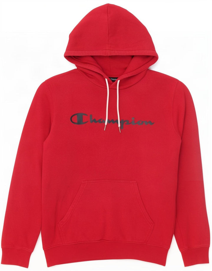 Champion Pull à Capuche Graphique Homme Rouge Moyen Coton