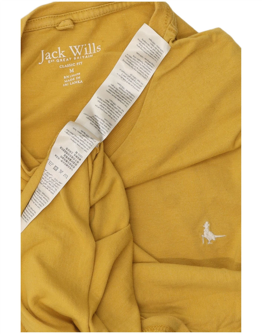 Jack Wills T-Shirt Coupe Classique Homme Jaune Moyen Coton