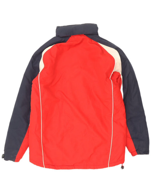 Asics Mens Graphic Windbreaker Jacket UK 40 Large Red Colourblock Polyester