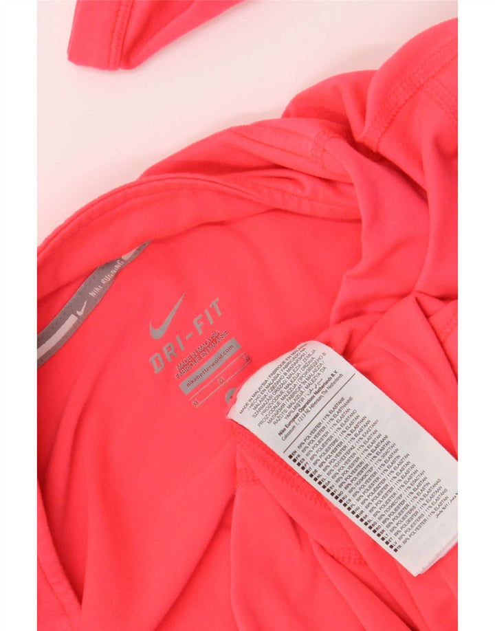 Nike Haut de survêtement Dri Fit avec col zippé pour femme Rose moyen UK 12