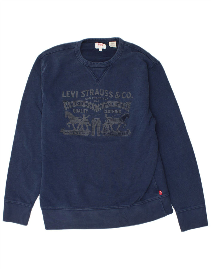 LEVI'S Sweat-Shirt Graphique Homme Petit Bleu Marine Coton