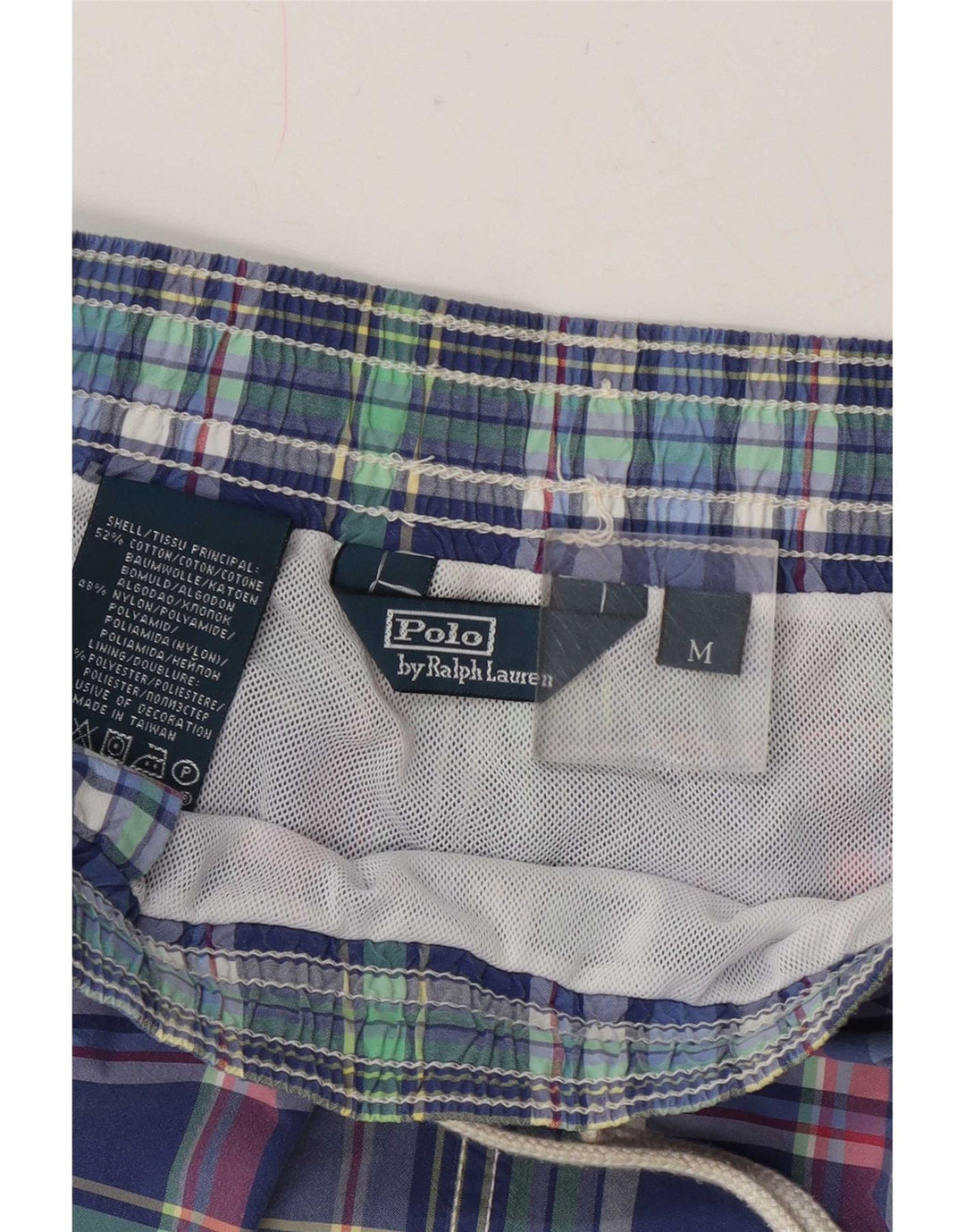 Polo Ralph Lauren Short de bain homme en coton à carreaux bleu moyen