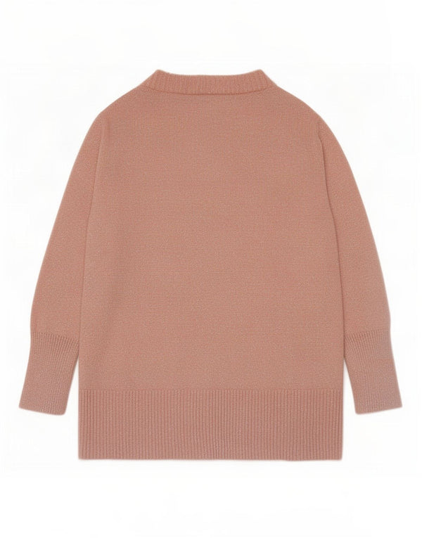 Zara Womens 3/4 Sleeve Cardigan Sweater UK 14 Large Pink