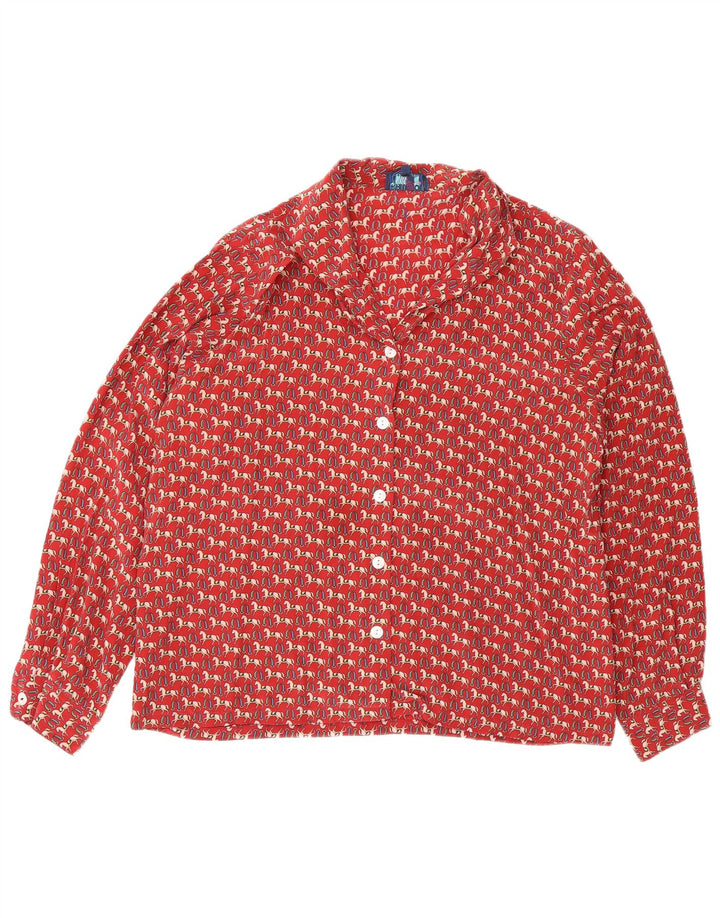 Ball On Chemisier à motif abstrait pour femme EU 40 Soie rouge moyen