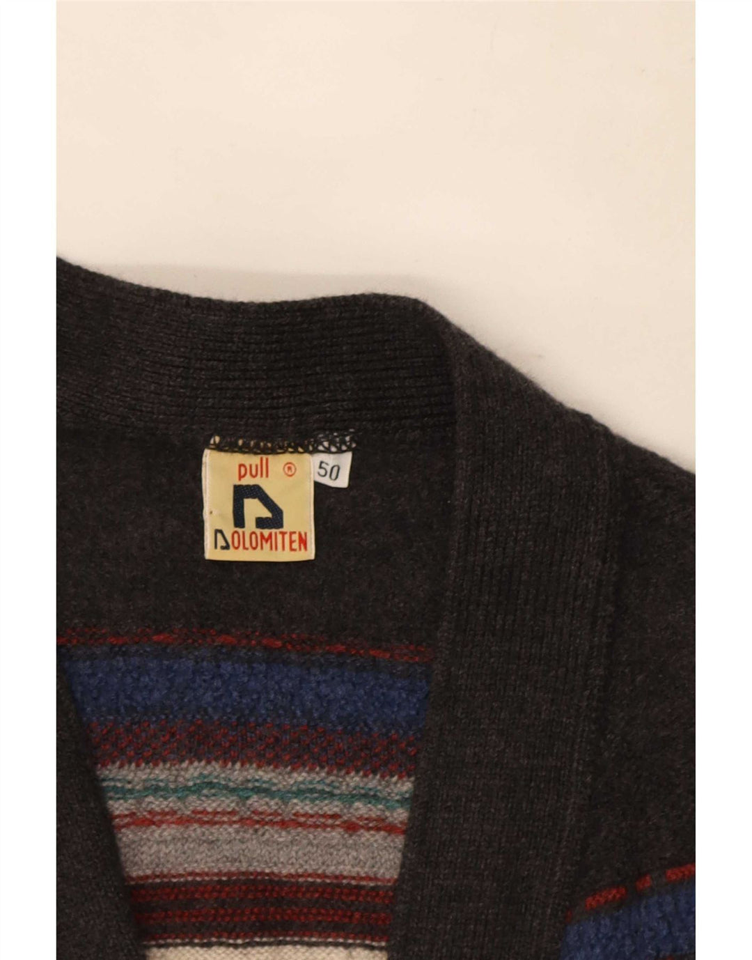 Dolomiten Pull Cardigan Homme IT 50 Laine Géométrique Multicolore Moyen