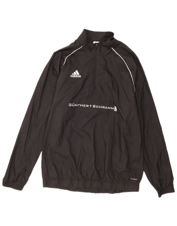 Adidas Clima Proof Graphic Pull à col zippé pour homme Noir Taille L