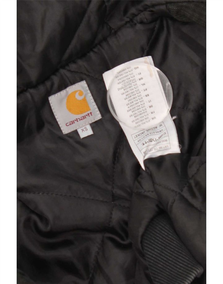 Carhartt Veste bomber à capuche pour femme UK 6 XS Noir à carreaux Polyester